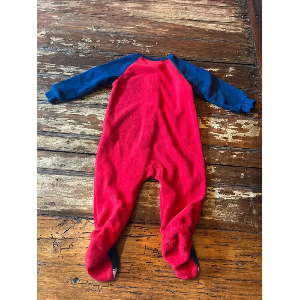 absorba Red & Blue MVP Boy's Fleece Pajamas Size 9M One Piece